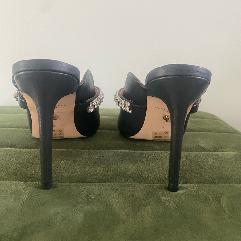 Kurt Geiger Duke Black Crystal Strap Mules - Picture 6 of 13